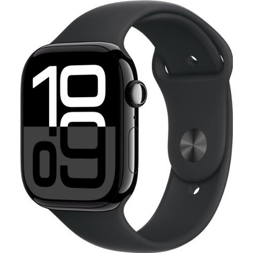 Apple Watch Series 10, 46mm, Jet Black Aluminium Case, Black Sport Band, GPS, Cellular, A3003