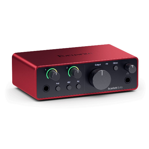 Placa de Sunet Focusrite Scarlett Solo 4rd Gen, Jack 6.3, Rotativ Stereo, Activ

