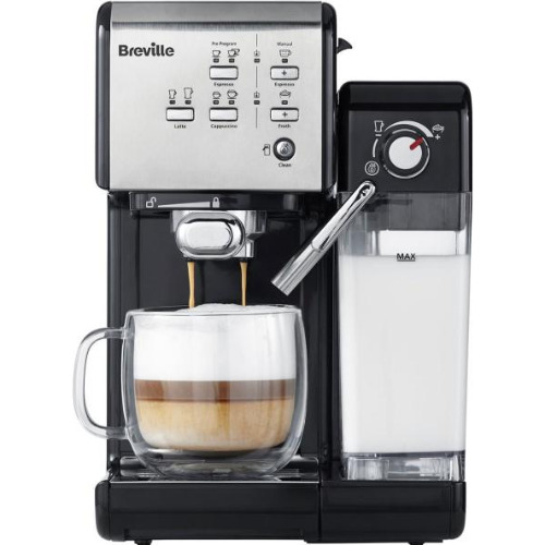 Espressor manual Breville Prima Latte II VCF109X , 19 bar, Capacitate 1.5L, Recipient lapte 0.6L, Gri
