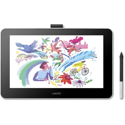 Tableta grafica WACOM One 13 DTC133, 2021, Display IPS 13.3 inch, 4096 Nivele de presiune, 2540 lpi, USB-C, Alb/Negru
