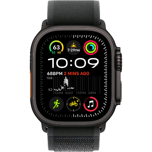 Apple Watch Ultra 2, 49mm, Black Titanium Case, Black Trail Loop, GPS, Cellular, A2986