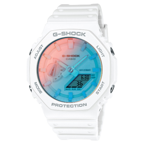 Ceas barbatesc Casio G-Shock GA-2100TL, 45mm, Quart, Analog/Digital, White