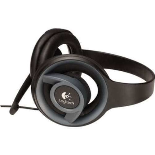 Casti cu fir On-Ear Logitech Digital Precision, Cablu 3m, Microfon, Jack 3.5mm, Negru
