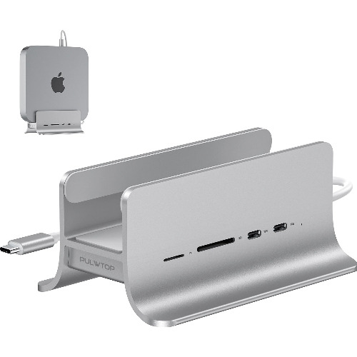 PULWTOP USB C Hub for Mac Mini, 5 in 1, 2xUSB C 10Gbps, SD/TF Card Reader
