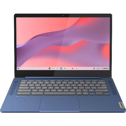 Laptop ultraportabil Lenovo Chromebook IdeaPad Slim 3 14M868, Display 14 inch FHD, Procesor MediaTek Kompanio 520 8-Core, 8 Gb RAM LPDDR4X, SSD 128 Gb eMMC, USB, USB-C, Micro SD Card Reader, Jack 3.5mm, Abyss Blue