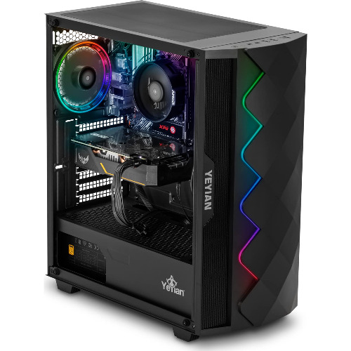 Sistem PC Gaming Chieftec, Procesor Ryzen 5 5600G 4.4GHz, 32 GB Ram DDR4, SSD 256 GB, HDD 2 TB, Placa video AMD Radeon RX 470 8 GB, 4xUSB 3.0, HDMI, DVI, 3xDP
