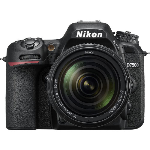 Aparat foto DSLR Nikon D7500, CMOS 20.9 Mp 4K, Wi-Fi, Display 3.2 inch tactil, Obiectiv AF-S 18-140 F3.5-5.6G ED DX VR