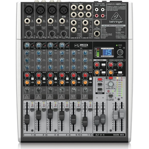 Mixer audio Behringer Xenyx X1204USB, Control2USB, 4 intrari microfon, 2 canale stereo, 2 auxiliare, EQ 3 benzi, 16 preseturi editabile, 2.6 kg