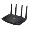 Router Wireless ASUS RT-AX58U V2, AX3000, Dual-Band, Quad-Core 1.5GHz CPU, 256MB/512MB Flash/RAM, Gigabit, AiProtection Pro, Adaptive QoS, VPN server/client, IPTV, OFDMA, MU-MIMO, Beamforming, Port forwarding, AiMesh