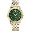 Ceas barbatesc Versace Univers Bicolor GMT Green, VEBK00718, 43mm, Quart, Sticla Safir, Otel inoxidabil, Curea otel inoxidabil, 5ATM, Analog