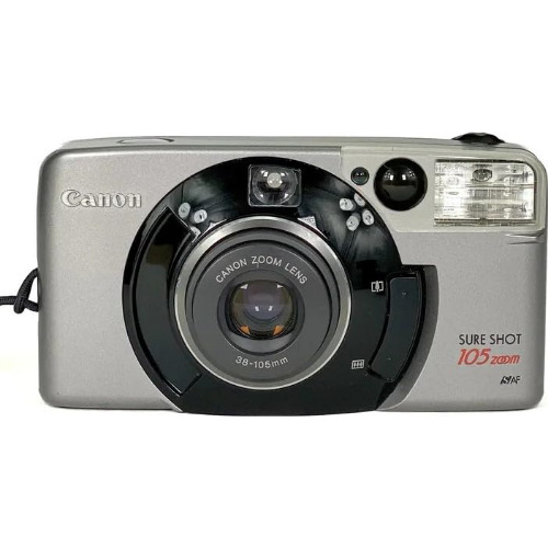 Aparat foto cu film Canon Sure Shot 105, 38-105mm, 3 X Optical Zoom, 3 MP, Silver
