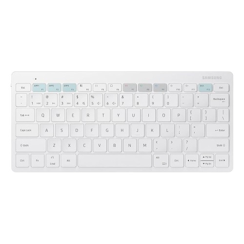 Tastatura Bluetooth Samsung Smart Keyboard Trio 500, Pairing cu 3 Dispozitive Simultan, 79 De Taste, 3 Hotkeys Programabile, Bluetooth, Telefon/Tableta, Alb
