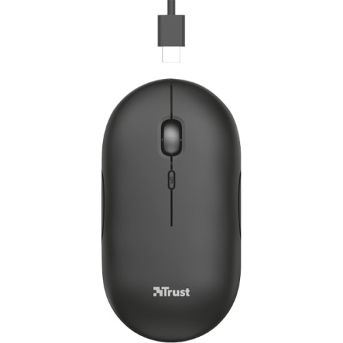 Mouse Wireless Trust Puck, 1600 DPI, Negru
