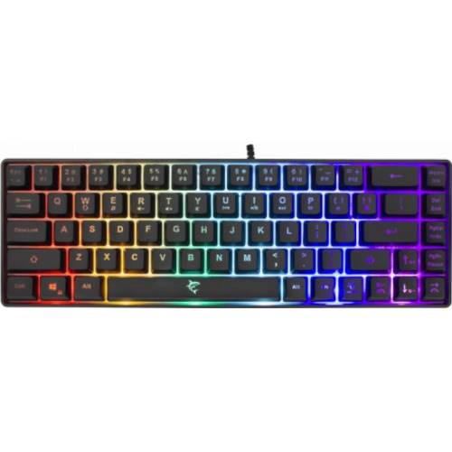 Tastatura Gaming cu Fir White Shark RONIN, Tip Compact Carry-On, 19 taste Anti-Ghosting, Taste Iluminate Rainbow LED, Cablu 1.5m, Negru
