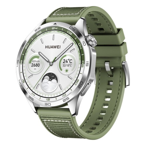 Smartwatch HUAWEI Watch GT 4 PNX-B19 46mm, GPS, Android/iOS, Stainless Steel, Green Strap
