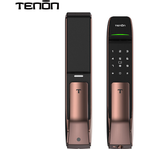 Incuietoare Inteligenta Pentru Usi de Exterior Tenon A2, Amprenta, Aplicatie, Bluetooth, NFC, Wi-Fi, Parola Numerica, Cupru Antic
