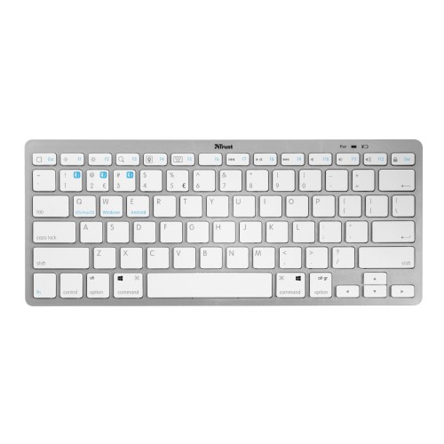 Tastatura Wireless TRUST Nado, Bluetooth, Tableta/Smartphone/Laptop, Android/iOS, Alb
