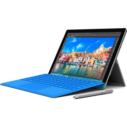Laptop 2 in 1 Microsoft Surface Pro 4, Display Tactil 12.3 inch FHD, Intel Core i7-6650U 3.4GHz , 16 Gb RAM, SSD 256 Gb, Intel Iris Graphics 540, USB 3.0, Card reader, Mini Display port, Jack 3.5mm, QWERTZ, Bright Blue
