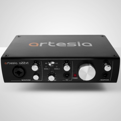 Interfata Audio USB Artesia A22XT, 1 x Intrare microfon Combo, 1 x Intrare Hi-Z Jack 6,35 mm, 2x RCA
