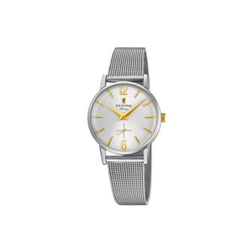 Ceas Dama Festina Extra F20258, 29mm, Quartz, Analog, Cristal Mineral, Otel Inoxidabil, WR 30m, Silver
