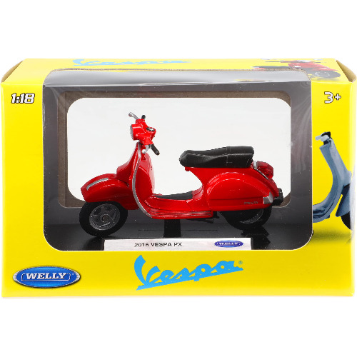 Macheta moto Welly 1:18 2016 Vespa PX, Rosu