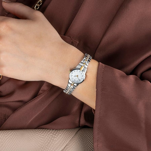 Ceas Dama Sekonda Japan MVT 4091T, 19 mm, Quartz, Cristal Mineral, Brass, WR 30m, Silver-Gold
