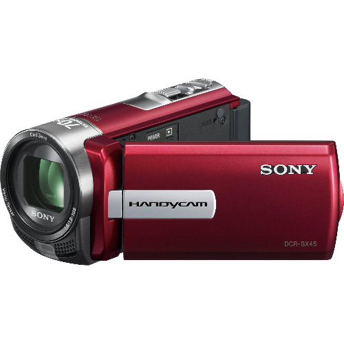 Camera Video Sony HandyCam DCR-SX45E, Display 1.8 inch, TouchScreen, Zoom 70x, USB, Rosu