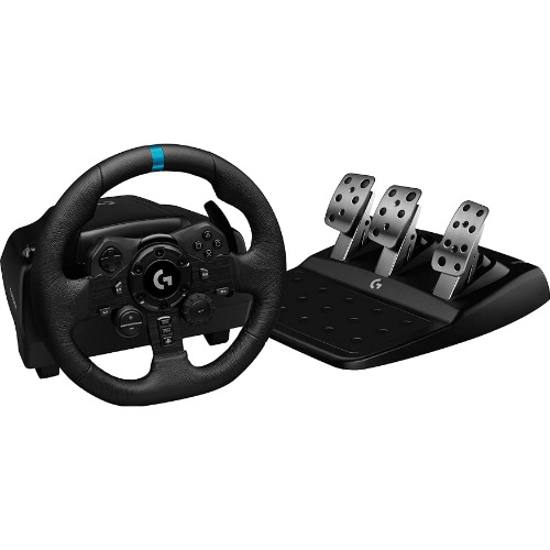Set volan si pedale gaming Logitech TrueForce G923 + Schimbator Joystick Logitech Driving Force pentru PC, PS4, PS5