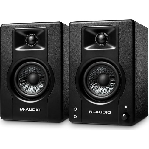 Set 2x Monitor de studio M-Audio BX3, Bi-amplificat, 2 canale, Woofer 3.5 inch, 120W, Negru