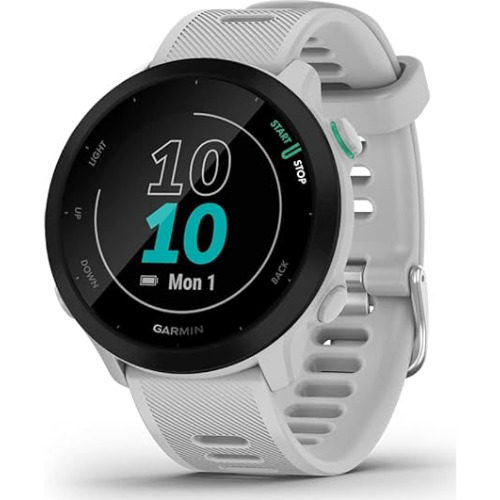 Smartwatch Garmin Forerunner 55, 42mm, 1.04 inch, Monitorizare activitate, HR, Android/IOS, Alb Smartwatch Garmin Forerunner 55, 42mm, 1.04 inch, Monitorizare activitate, HR, Android/IOS, Alb