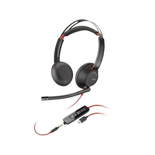Casti Cu Microfon Poly by HP Blackwire 5220, 3.5mm Jack, Black
