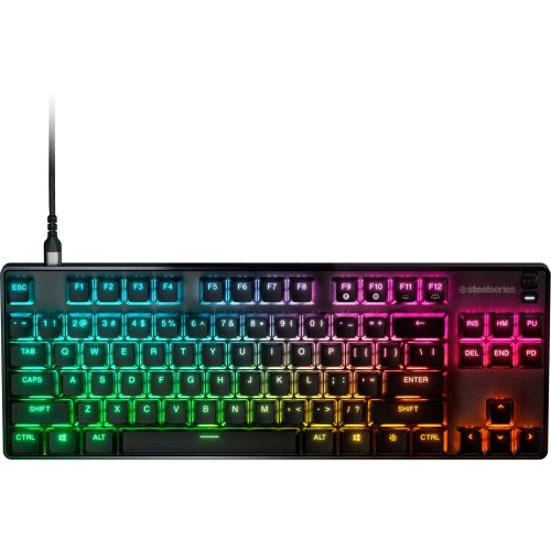 Tastatura Gaming Mecanica Cu Fir SteelSeries Apex 9 TKL, Contacte OptiPoint, RGB, USB-C, Negru
