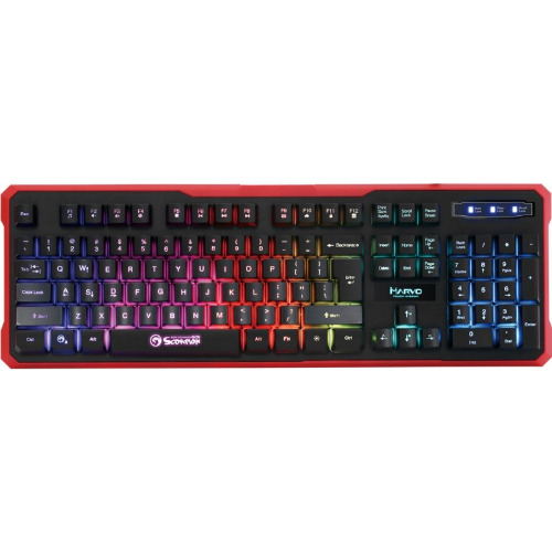 Tastatura Gaming MARVO K629G, USB, Layout US, negru-rosu
