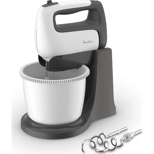 Mixer electric de mana Moulinex HM4641 Prep'Mix+, 500W, 5viteze+turbo, bol 2.5l, alb/negru
 Mixer electric de mana Moulinex HM4641 Prep'Mix+, 500W, 5viteze+turbo, bol 2.5l, alb/negru