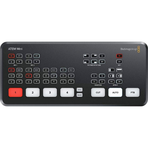 Mini Comutator, Blackmagic Design, Atem Mini, 5 x HDMI, WebCam Out, 2 x Mic, Atem Control
