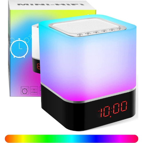 Lumina de noapte, 5W, difuzor Bluetooth, player MP3, ceas cu alarma digital, RGB,Touch Sound Lamp S8
