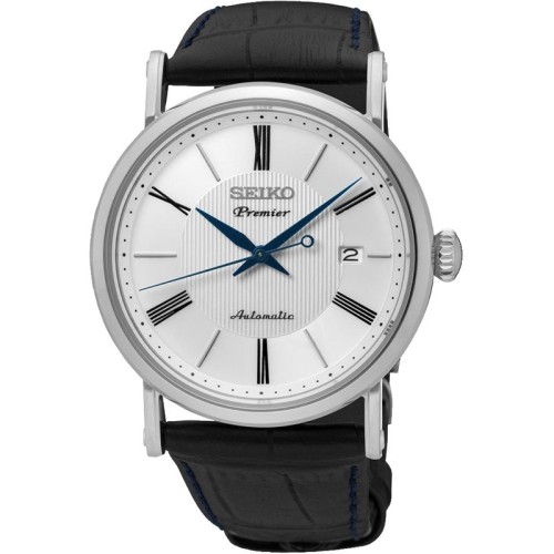 Ceas Barbatesc Automatic Seiko Premier SRPA17J2, 40 mm, Inox, Cristal Safir, Argintiu
