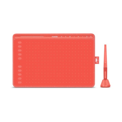 Tableta Grafica HUION HS611, 5080 Ipi, Nivele Presiune Creion 8192, Taste Programabile, Compatibile MacOS, Windows, Android, Rosu
