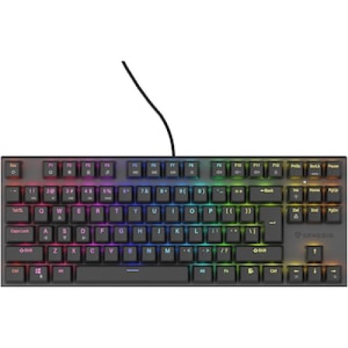 Tastatura Gaming Mecanica Cu Fir T-Dagger Escort T-TGK303-RD, Iluminare Alba, Switchuri Outemu Blue, Double Shot Inject, N-key Rollover, QWERTY, USB, Black
