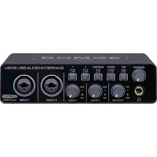 Interfata Audio Bomge U202, 32 bit/192 KHz, 2 Canale, Preamplificare, XLR, USB, Jack, Garantie 24 LUNI (Produs NOU!)
