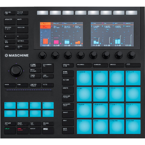 Controler Native Instruments Maschine MK3, 16 pad-uri cu aftertouch, Doua afisaje color RGB, Butoane rotative tactile, Black