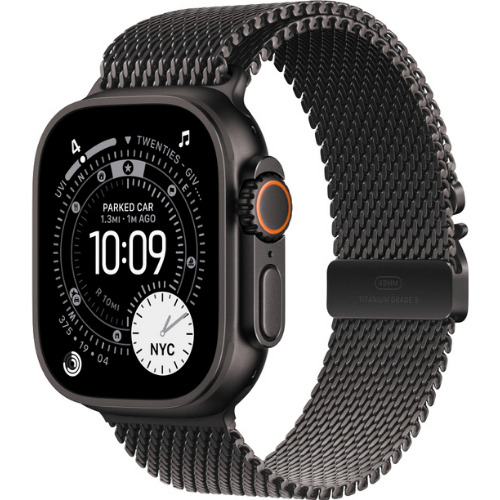 Apple Watch Ultra 2, 49mm, Titanium Case, Black Titanium Milanese Loop, GPS, Cellular, A2986