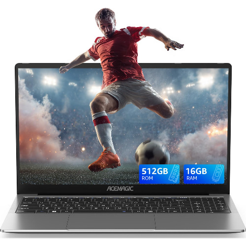 Laptop ACEMAGIC Vistabook, Display 15.6 inch, Intel Celeron N97 3.6GHz, 16 Gb RAM, SSD 512 Gb, USB 3.1, USB-C, HDMI, Ethernet, Jack 3.5mm, Gray