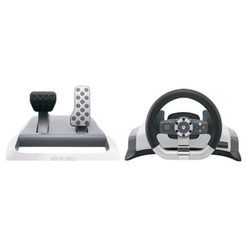 Set Volan si pedale Microsoft Xbox 360 Wireless Racing Wheel with force feedback WRW02, Compatibil Xbox 360/PC