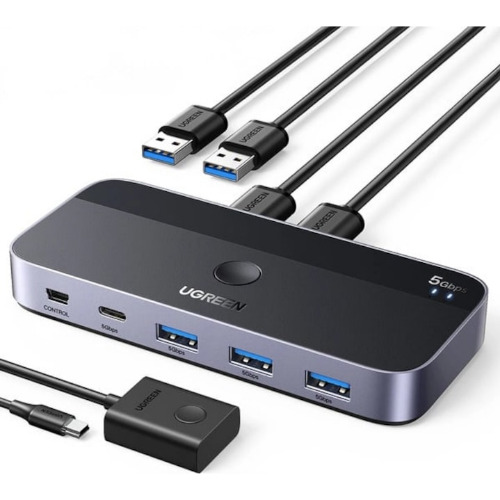 Hub USB 3.0 UGREEN, USB-A/USB-C/MiniUSB, 5Gbps, 2A, 12.3x5.33x1.78mm, Negru
