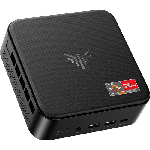 Mini PC Gaming NiPoGi E3B, AMD Ryzen 7 5825U, pana la 4.5 GHz, 16 GB RAM, 512 GB SSD, Graphique Radeon RX Vega 8, Triple Display 4K, Wi-Fi 6, Bluetooth 5.2, negru
