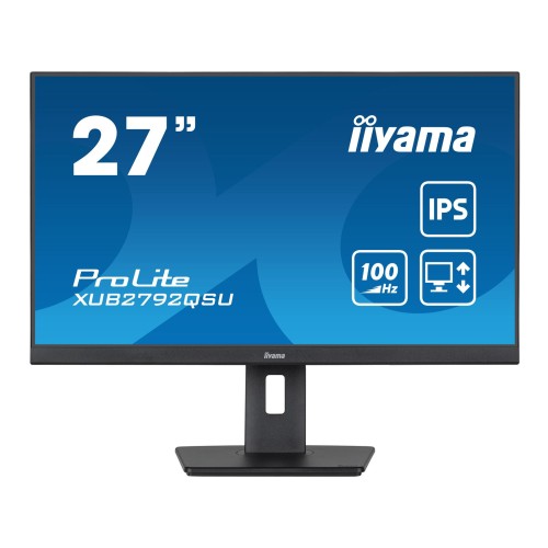Monitor  iiyama ProLite XUB2792QSU-B6 27 Inch LED IPS WQHD 100 Hz, HDMI, Display Port, HUB USB 4x3.2, HAS(150 mm), Pivot, Flicker-Free + Blue Light (Produs NOU!) - Garantie 24 LUNI
