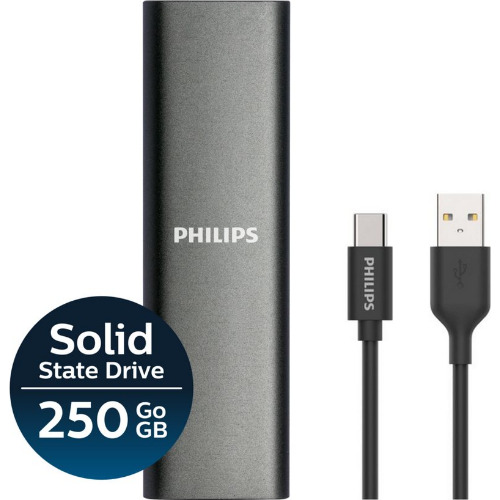 SSD Extern Philips FM25SS031P/00, 250 GB, USB Type-C,Gri
 SSD Extern Philips FM25SS031P/00, 250 GB, USB Type-C,Gri