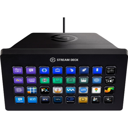 Elgato Stream Deck XL, 32 Butoate LCD Personalizabile, USB-C, Suport Magnetic, Windows/macOS, Negru
