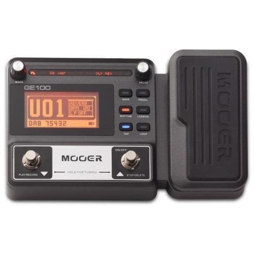 Efect Chitara Mooger GE100, 8 Module de Efecte, 66 de Tipuri de Efecte,FX, Distorsiune, Amplificator, Noise Gate, Egalizator, Modulație, Intârziere, Reverb
